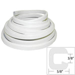 TACO Flexible Vinyl Trim - ⅜" Opening x ⅝"W x 25'L - White