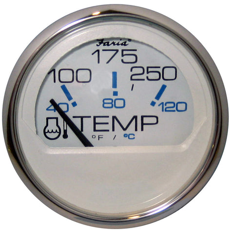 Faria Chesapeake White SS 2" Water Temperature Gauge (100-250°F)