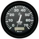 Faria Euro Black 4" Tachometer w/Hourmeter - 7,000 RPM (Gas - Outboard)