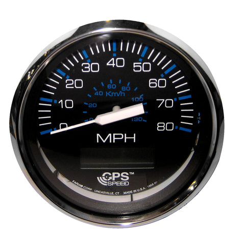Faria Chesapeake Black 4" Speedometer w/ LCD Heading Display - 80MPH (GPS)