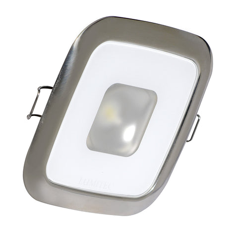 Lumitec Square Mirage Down Light - White Dimming, Red/Blue Non-Dimming - Polished Bezel