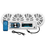 Boss Audio MCK632WB.64 Marine Stereo & 2 Pairs of 6.5" Speaker Kit - White