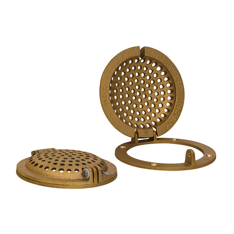 GROCO Bronze Round Hull Strainer w/Access Door f/Up To 4" Thru-Hull