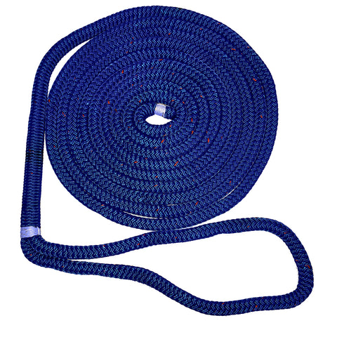 New England Ropes 1/2" Double Braid Dock Line - Blue w/Tracer - 15'