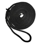 New England Ropes 1/2" Premium 3-Strand Dock Line - Black - 15'