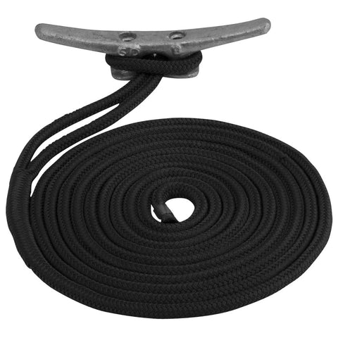 Sea-Dog Double Braided Nylon Dock Line - 1/2" x 35' - Black