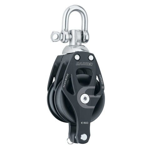 Harken 60mm Double Aluminum Element Block w/Swivel & Becket