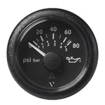 Veratron 52MM (2-1/16") ViewLine Oil Pressure Gauge 80 PSI/5 Bar - Black Dial & Round Bezel