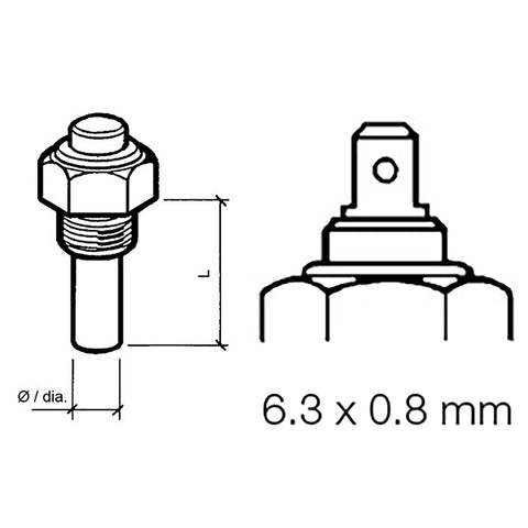 Veratron Engine Oil Temperature Sensor - Single Pole, Common Ground - 50-150°C/120-300°F - 6/24V - M14 x 1.5 Thread