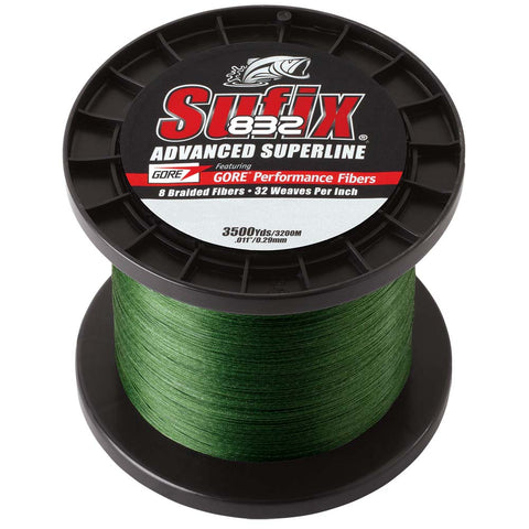 Sufix 832® Advanced Superline® Braid - 30lb - Low-Vis Green - 3500 yds