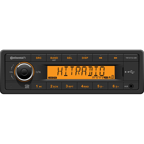 Continental Stereo w/AM/FM/USB - Harness Included - 12V