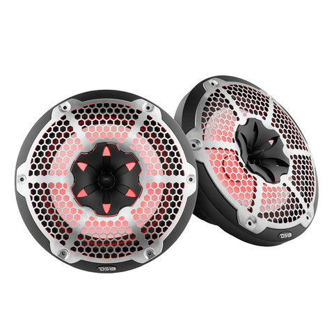 DS18 HYDRO 10" 2-Way Speakers w/Bullet Tweeter & Integrated RGB LED Lights - Black