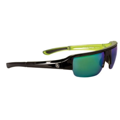 Poptical Popgun Sunglasses Gloss Black-Grn Crystal/Gray-Grn Mirror